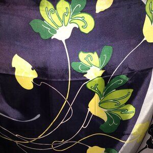 Art Nouveau Revival Satin Scarf Vtg 70s